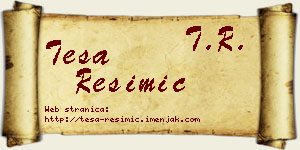 Teša Resimić vizit kartica